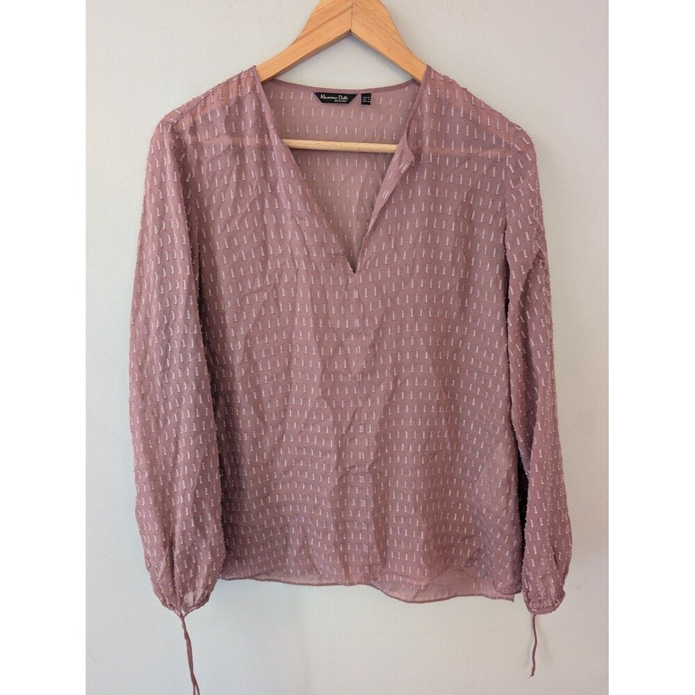 Massimo Dutti Silk Rose Mauve Blouse Size 6